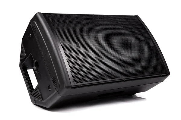 Dark speaker, loudspeaker isolated on white background — 스톡 사진