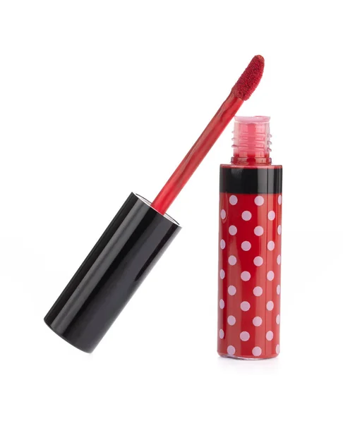 Lipstick dipped with a brush isolated on a white background — 스톡 사진