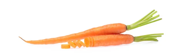 Fresh baby carrot and cut pieces isolated on white background — Stock Photo, Image