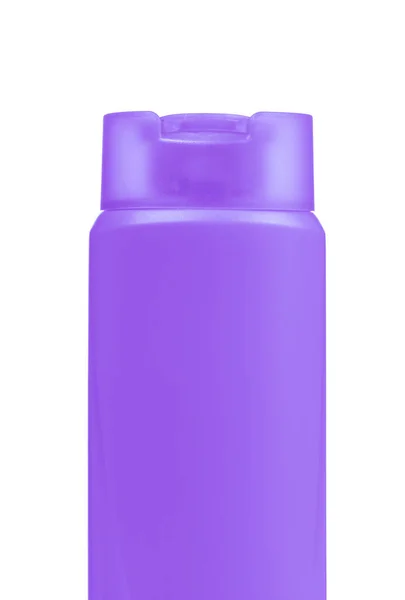 Fialová Plastová láhev šampónu izolované na bílém pozadí — Stock fotografie