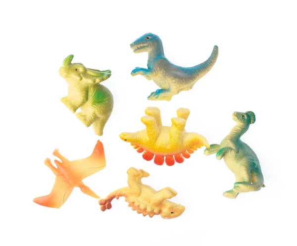 Set of dinosaur toy isolated on white background — ストック写真