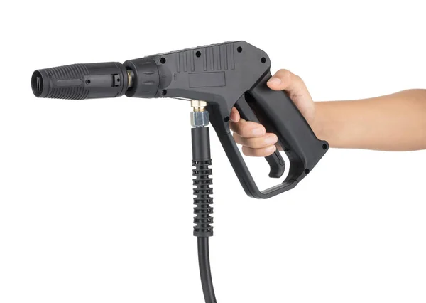 Cabezal de mano de pistola de agua de alta presión para limpiar aislado — Foto de Stock