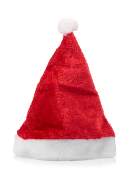 Cappello Babbo Natale rosso isolato su sfondo bianco — Foto Stock