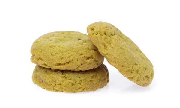 Cookie grüner Tee isoliert auf weißem Hintergrund — Stockfoto