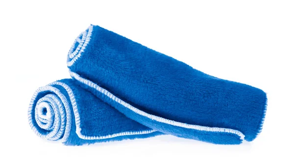 Lingettes bleues microfibre isolées sur fond blanc — Photo