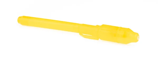 Biztonsági injekciós toll UV fény elszigetelt fehér alapon — Stock Fotó