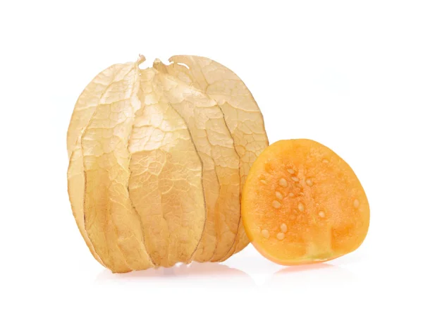 Cut of Cape gooseberry isolated on white background — Stock Photo, Image