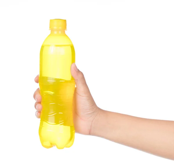 Hand holding Refreshing pineapple soda soft drinks in bottle iso — Stockfoto