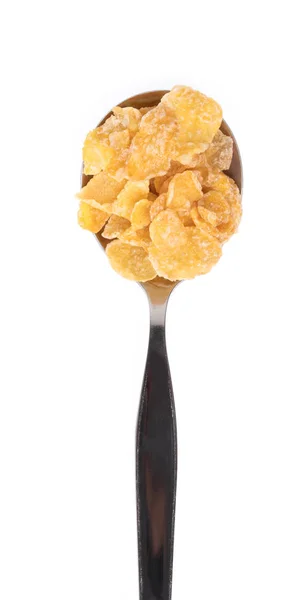 Cereal on spoon isolated on white background. — Stock Photo, Image
