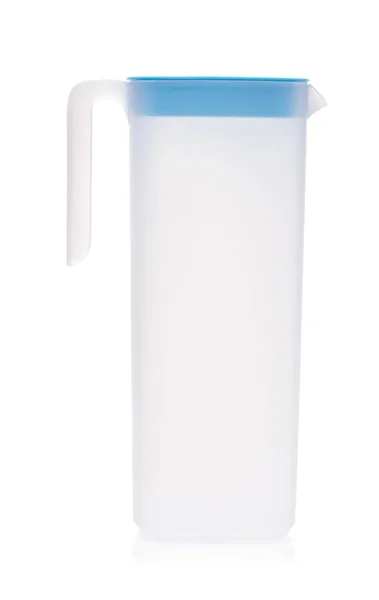 Jarro de plástico azul isolado no fundo branco — Fotografia de Stock