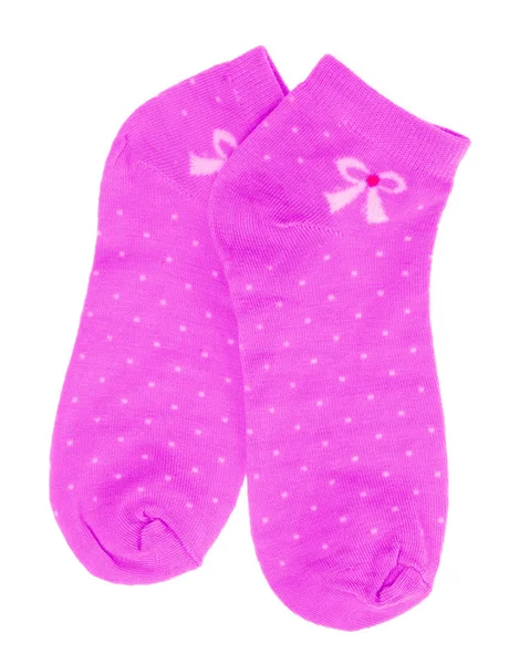 Socks with bow shape isolated on white  background. — Stock Photo, Image
