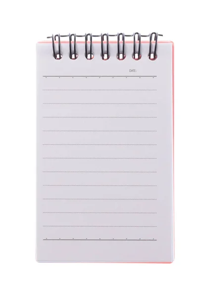 Oranje notitieboek geïsoleerd op een witte achtergrond — Stockfoto