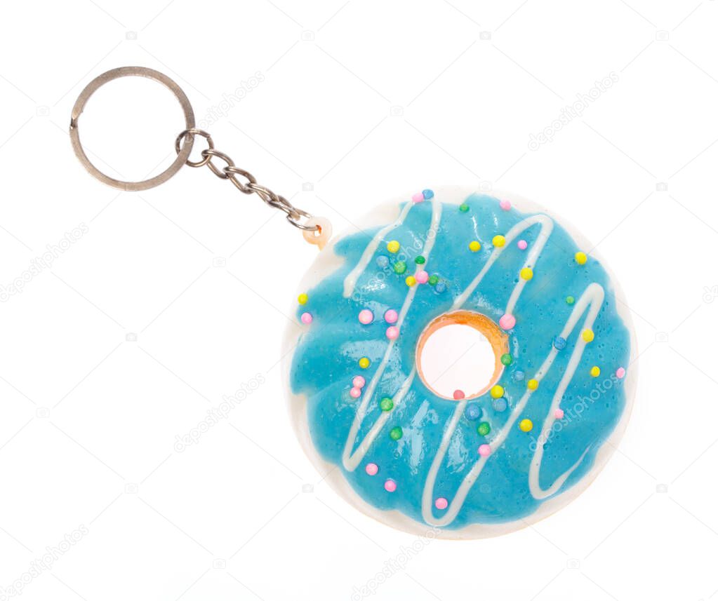 keychain Donut isolated on white background.