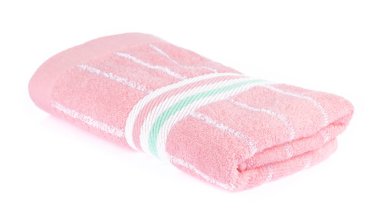 Banyo havluları beyaz arkaplanda izole edildi.