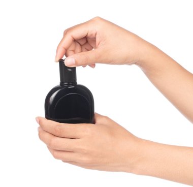 hand holding bottle wax product protection for car and leather i