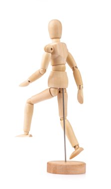 Wood Figure Model Manikin Mannequin Human Dummy Isolated on Whit