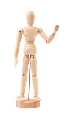 Wood Figure Model Manikin Mannequin Human Dummy Isolated on Whit