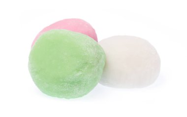 Mochi dessert isolated on white background