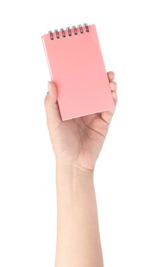 Beyaz bir arkaplanda el ele tutuşma defteri.