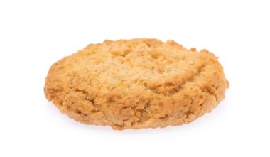 close up of biscuit cookies isolated on white background