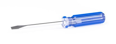 Blue of screwdriver isolated on white background