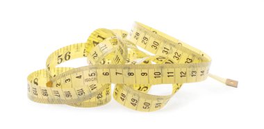 Measuring tape of the tailor for design isolated on white backgr