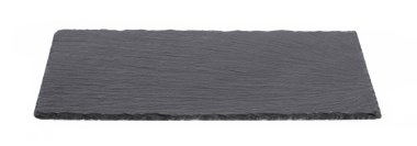 black stone empty rectangular, square dish isolated on white bac