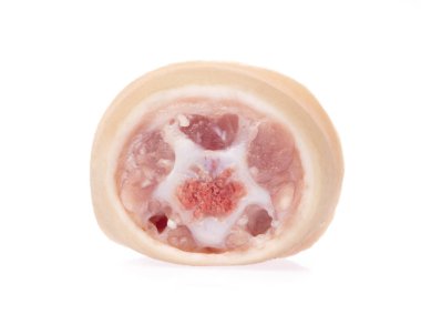 cut of pork tail isolated on white background 