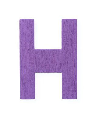 Alphabet wood of texture tree isolated on white background