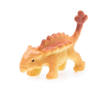 Dinosaur Ankylosaurus made out of plastic. dinosaur toy isolated