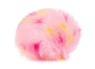 Pink Fur ball isolated on white background