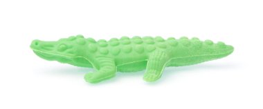 Shape of crocodile eraser isolated on white background