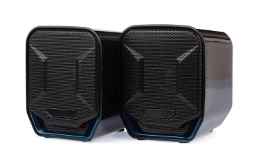 Small computer speakers usb 2.0 isolated on a white background