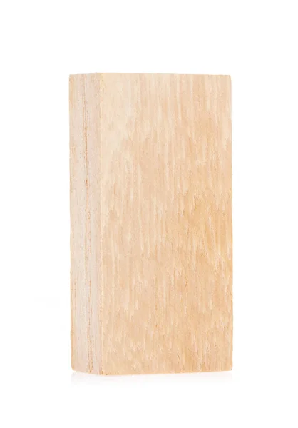 Bloque de madera aislado sobre fondo blanco — Foto de Stock