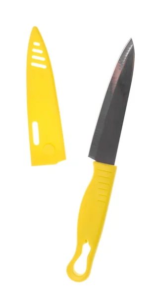 Gelbes Messer isoliert auf weißem Hintergrund — Stockfoto