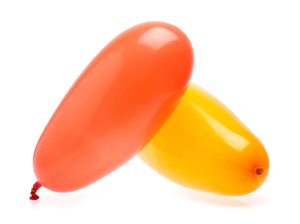 Oranžový a žlutý balón izolované na bílém pozadí — Stock fotografie