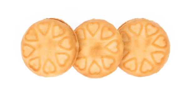 Печиво з маслом серця ізольоване на білому тлі — стокове фото