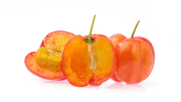 Cut of cherry isolated on white background — Stock Photo, Image