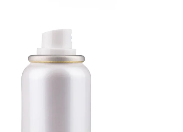 Solskyddsspray flaska isolerad på vit bakgrund. — Stockfoto