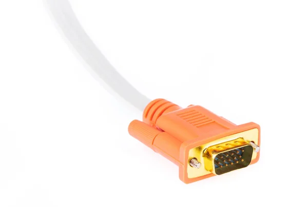 Connecteur de câble VGA isolé sur fond blanc . — Photo