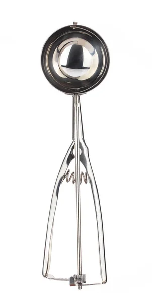 Stainless Steel Ice Cream Scoop izolované na bílém pozadí. — Stock fotografie