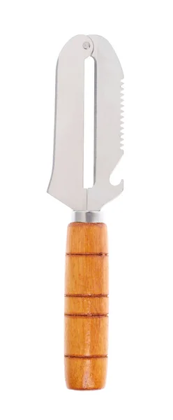 A wood knife peeler isolated on a white background. — Stock Photo, Image