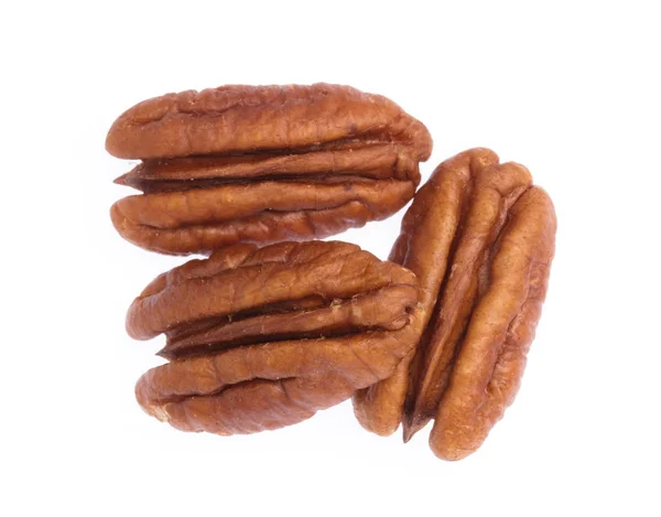Pecan nuts isolated on white background — Stock Photo, Image