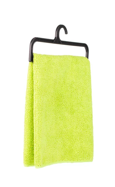 Towel on a hanger isolated on a white background. — Stock Photo, Image