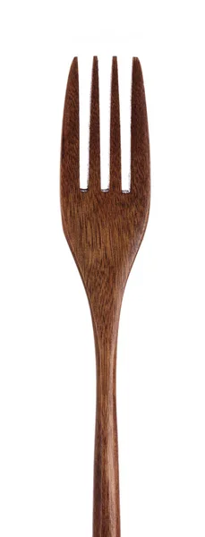 Wooden fork isolated on white background — Stock Photo, Image