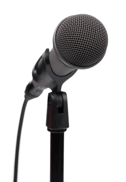 Microphone et support isolés sur fond blanc — Photo