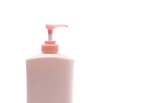 Botella de loción corporal aislada sobre fondo blanco — Foto de Stock