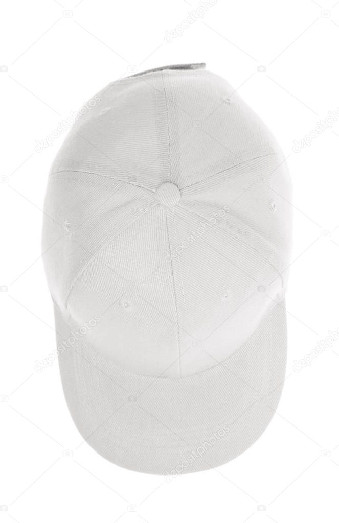 fashion a white cap isolated on white background.