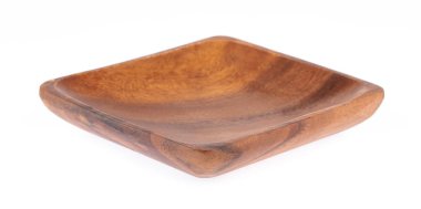 Kare Ahşap Tabaka beyaz arkaplanda izole 