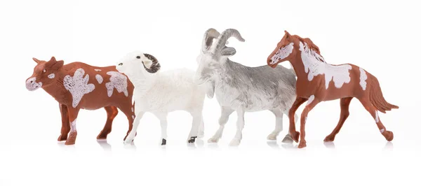 Set of toy plastic animal on white background — Stock Photo, Image